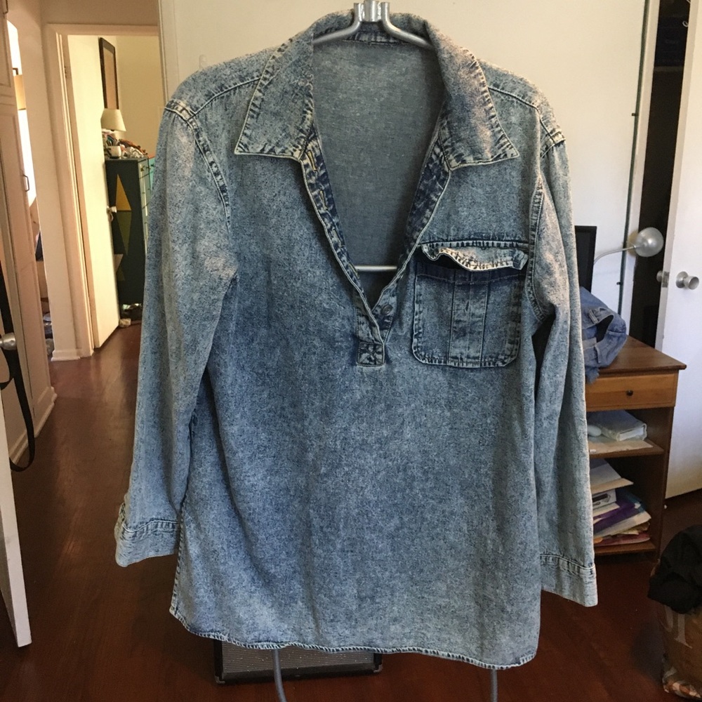 Vintage Acid Wash Denim Shirt
